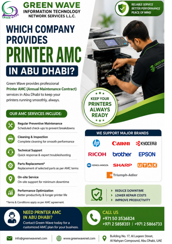 Which Company Provides Printer AMC in Abu Dhabi?